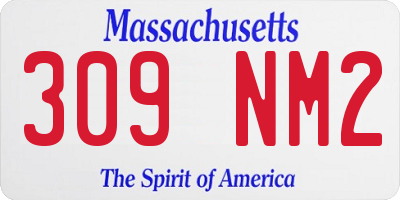 MA license plate 309NM2