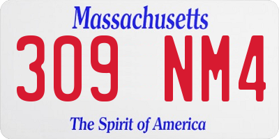 MA license plate 309NM4