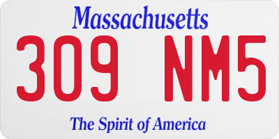 MA license plate 309NM5