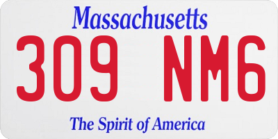 MA license plate 309NM6