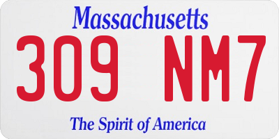 MA license plate 309NM7
