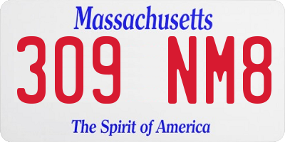 MA license plate 309NM8