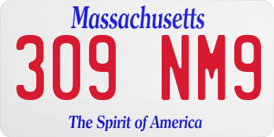 MA license plate 309NM9