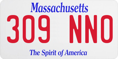 MA license plate 309NN0