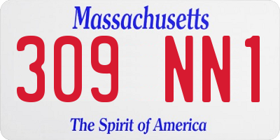 MA license plate 309NN1