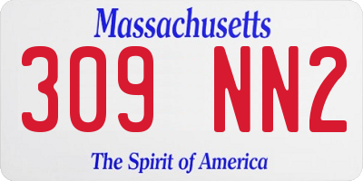 MA license plate 309NN2