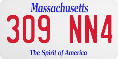 MA license plate 309NN4