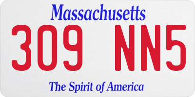 MA license plate 309NN5