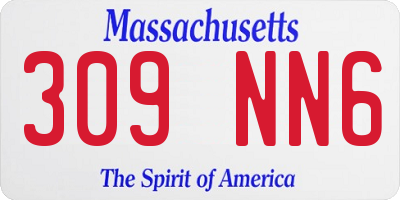 MA license plate 309NN6