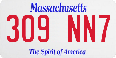 MA license plate 309NN7