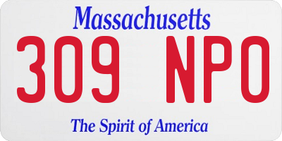 MA license plate 309NP0