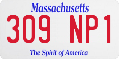 MA license plate 309NP1