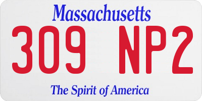 MA license plate 309NP2