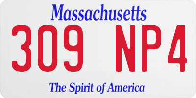 MA license plate 309NP4