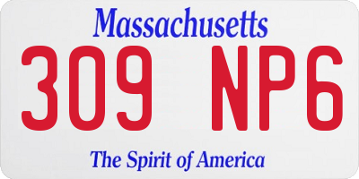 MA license plate 309NP6
