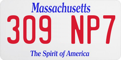 MA license plate 309NP7