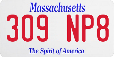 MA license plate 309NP8