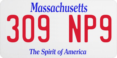 MA license plate 309NP9