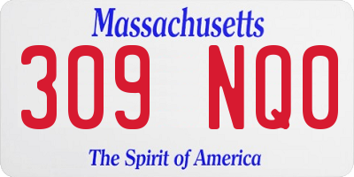 MA license plate 309NQ0