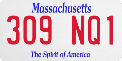 MA license plate 309NQ1