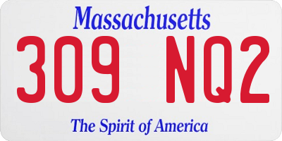 MA license plate 309NQ2