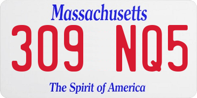 MA license plate 309NQ5