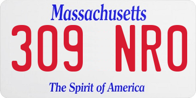 MA license plate 309NR0