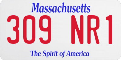 MA license plate 309NR1