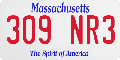 MA license plate 309NR3