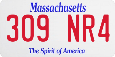 MA license plate 309NR4