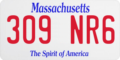 MA license plate 309NR6