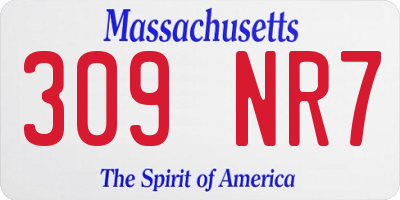 MA license plate 309NR7
