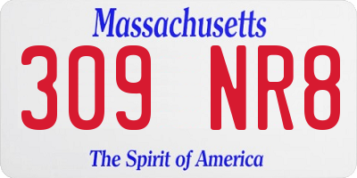 MA license plate 309NR8