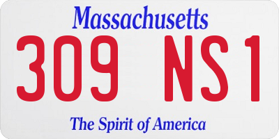 MA license plate 309NS1