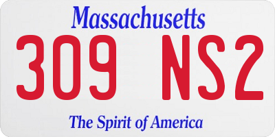 MA license plate 309NS2