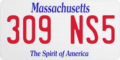 MA license plate 309NS5