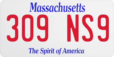 MA license plate 309NS9