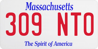 MA license plate 309NT0