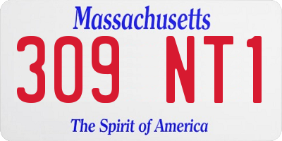 MA license plate 309NT1