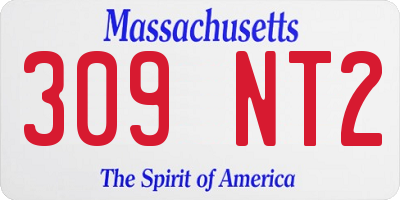 MA license plate 309NT2