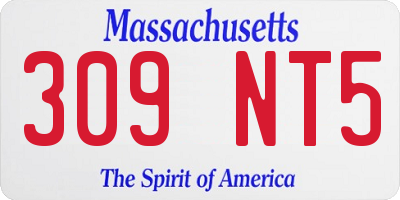 MA license plate 309NT5