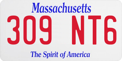 MA license plate 309NT6