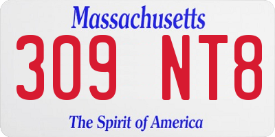 MA license plate 309NT8
