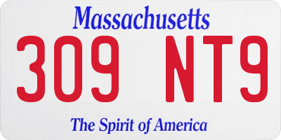 MA license plate 309NT9