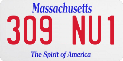 MA license plate 309NU1