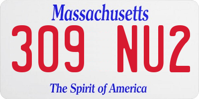 MA license plate 309NU2
