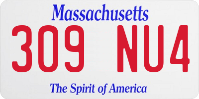 MA license plate 309NU4
