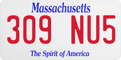 MA license plate 309NU5