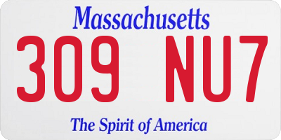 MA license plate 309NU7