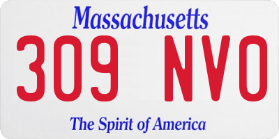 MA license plate 309NV0